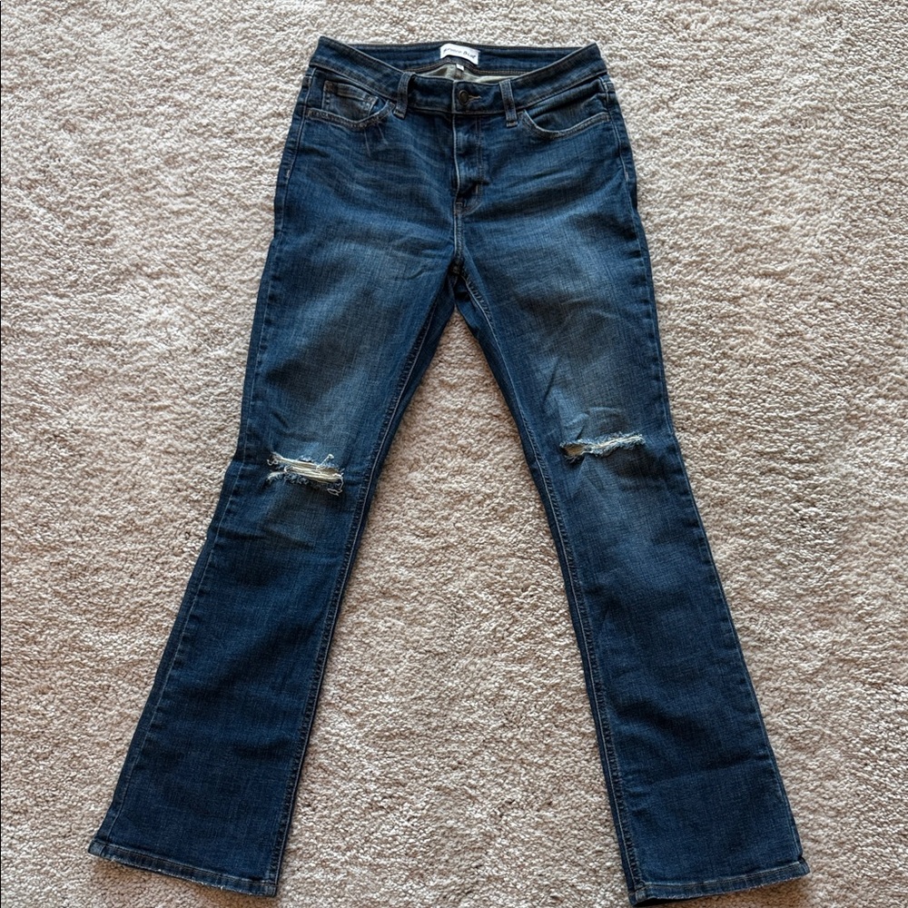 Stylish Dark Blue Flare Jeans
